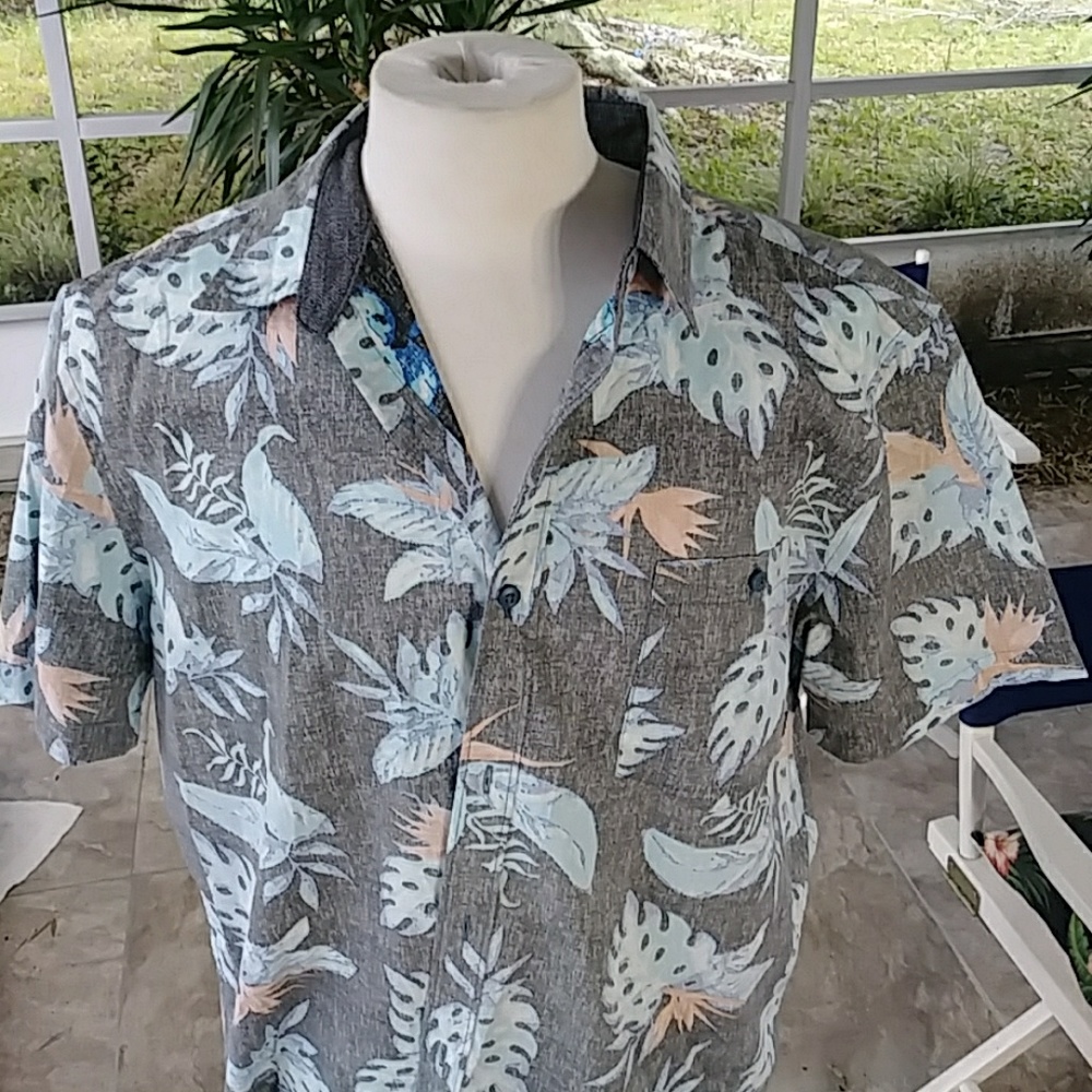 Amplify Men's SS XL Reverse Pattern btn up - Picture 2 of 7